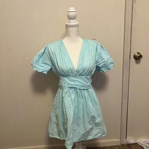 Zara Babydoll Puff Sleeve Cottagecore Feminine Mini Dress